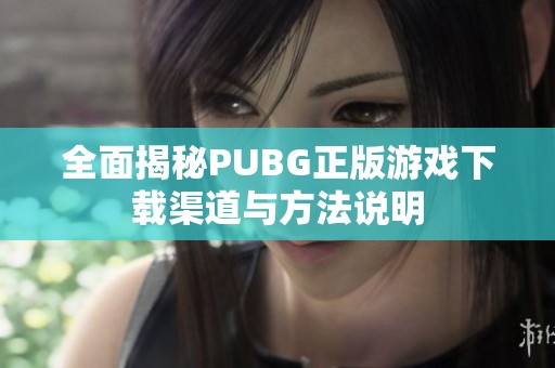 全面揭秘PUBG正版游戲下載渠道與方法說明