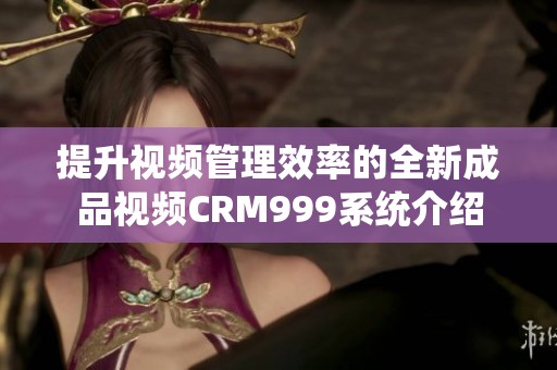 提升視頻管理效率的全新成品視頻CRM999系統(tǒng)介紹