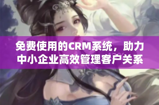 免費使用的CRM系統(tǒng)，助力中小企業(yè)高效管理客戶關(guān)系