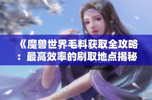 《魔獸世界毛料獲取全攻略：最高效率的刷取地點揭秘》