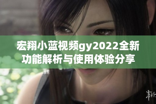 宏翔小藍視頻gy2022全新功能解析與使用體驗分享