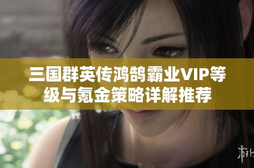 三國群英傳鴻鵠霸業(yè)VIP等級與氪金策略詳解推薦